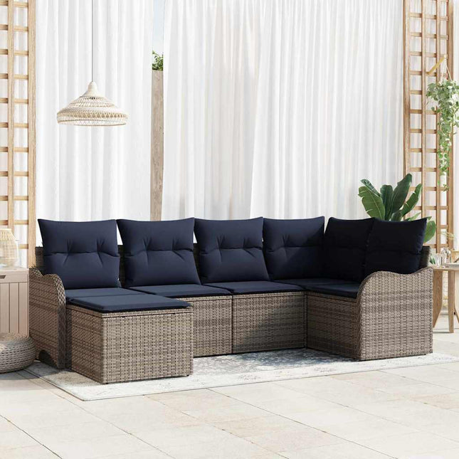 Havesofa Sæt Grå polyrattan