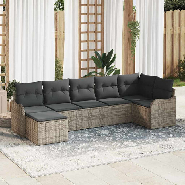 Havesofa Sæt Grå polyrattan