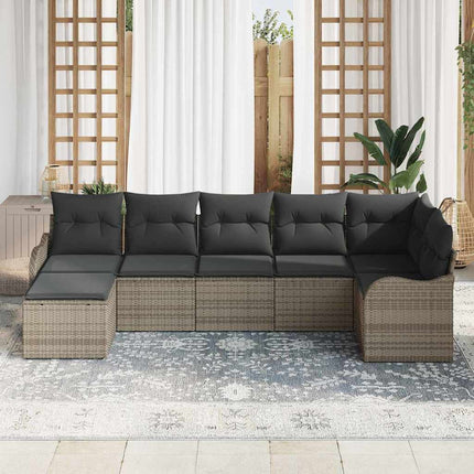 Havesofa Sæt Grå polyrattan