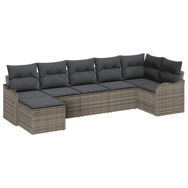 Havesofa Sæt Grå polyrattan