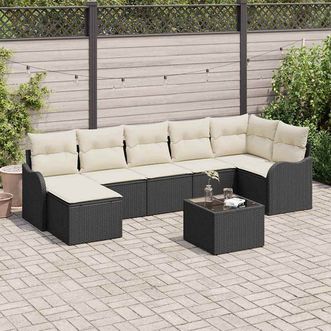 Havesofa Sæt Sort polyrattan