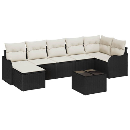 Havesofa Sæt Sort polyrattan