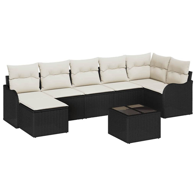 Havesofa Sæt Sort polyrattan