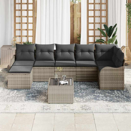 Havesofa Sæt Lysegrå polyrattan