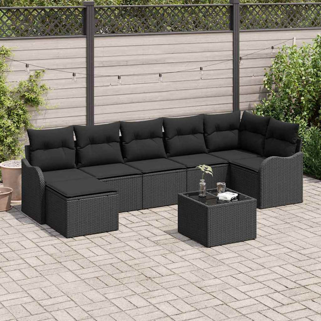 Havesofa Sæt Sort polyrattan
