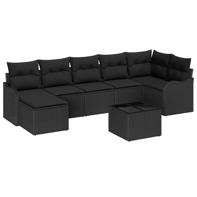 Havesofa Sæt Sort polyrattan