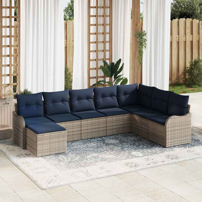Havesofa Sæt Grå polyrattan