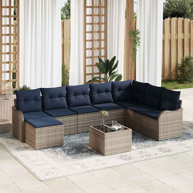 Havesofa Sæt Grå polyrattan