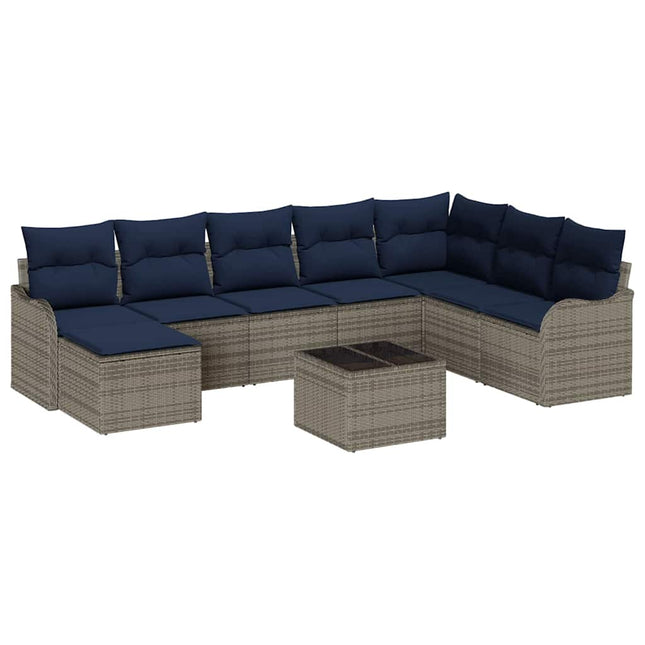 Havesofa Sæt Grå polyrattan