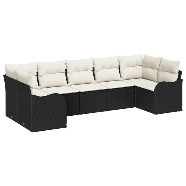 Havesofa Sæt Sort polyrattan