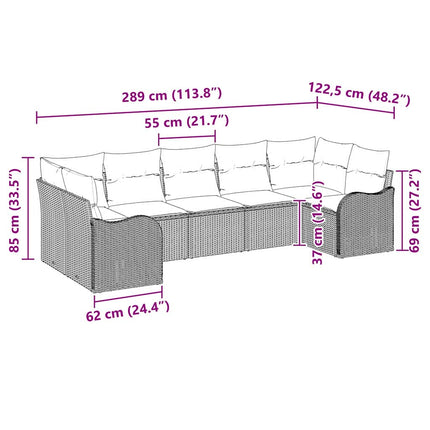 Havesofa Sæt Sort polyrattan