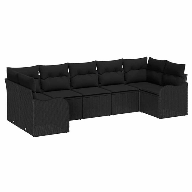 Havesofa Sæt Sort polyrattan