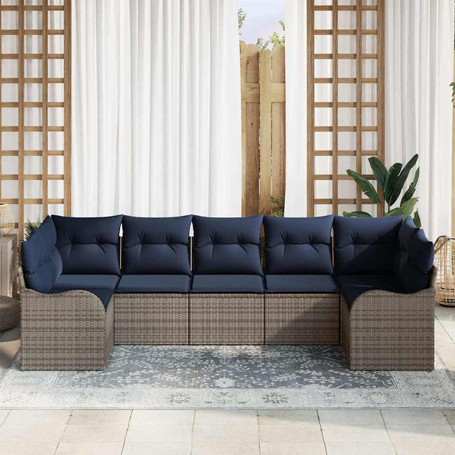 Havesofa Sæt Grå polyrattan