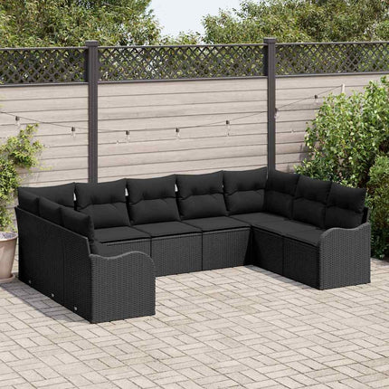 Havesofa Sæt Sort polyrattan