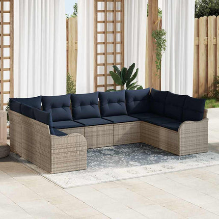 Havesofa Sæt Grå polyrattan
