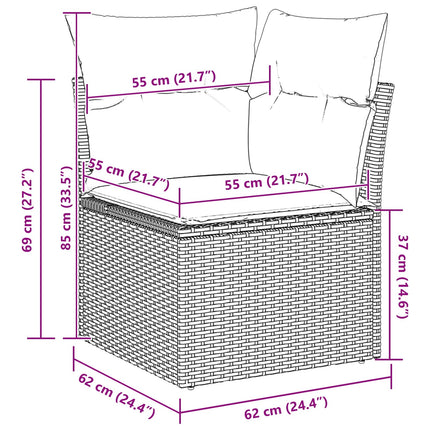 Havesofa Sæt Grå polyrattan
