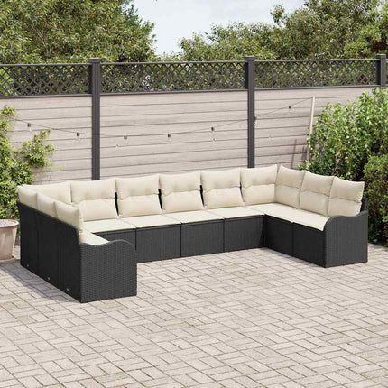 Havesofa Sæt Sort 344 x 177,5 x 85 cm polyrattan