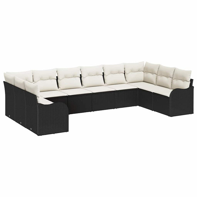 Havesofa Sæt Sort 344 x 177,5 x 85 cm polyrattan