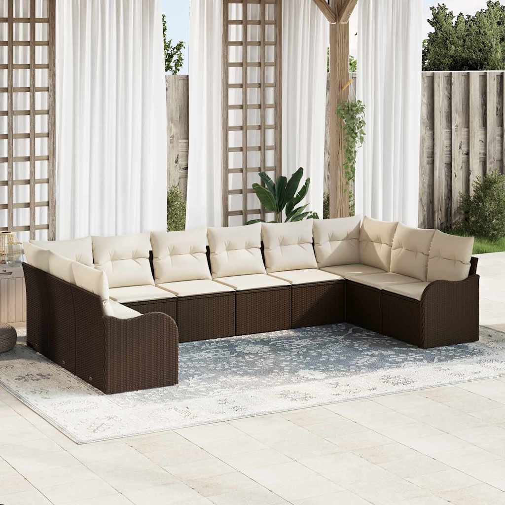 Havesofa Sæt Brun 344 x 177,5 x 85 cm polyrattan