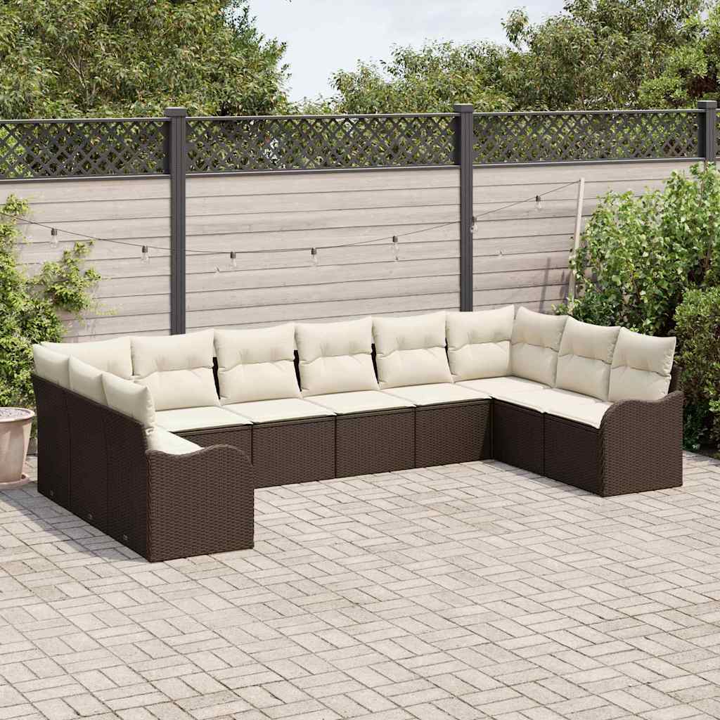 Havesofa Sæt Brun 344 x 177,5 x 85 cm polyrattan