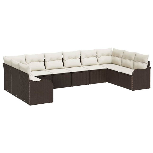 Havesofa Sæt Brun 344 x 177,5 x 85 cm polyrattan