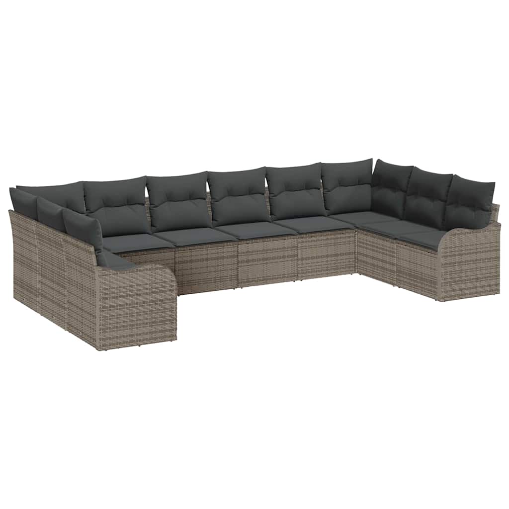Havesofa Sæt Grå 344 x 177,5 x 85 cm polyrattan