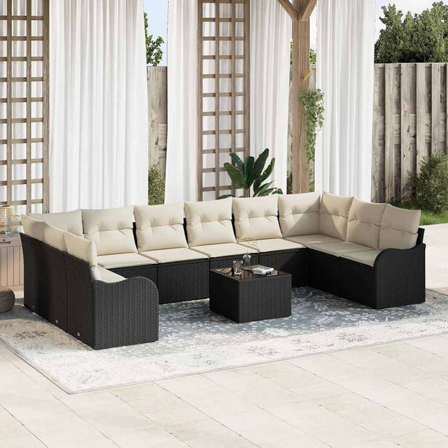 Havesofa Sæt Sort 55 x 55 x 37 cm polyrattan