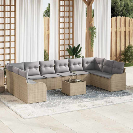 Havesofa Sæt Beige 55 x 55 x 37 cm polyrattan