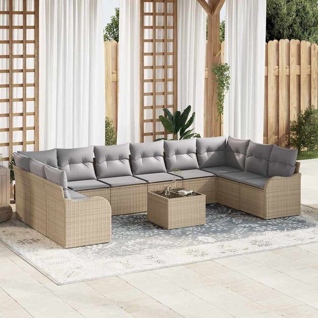 Havesofa Sæt Beige 55 x 55 x 37 cm polyrattan