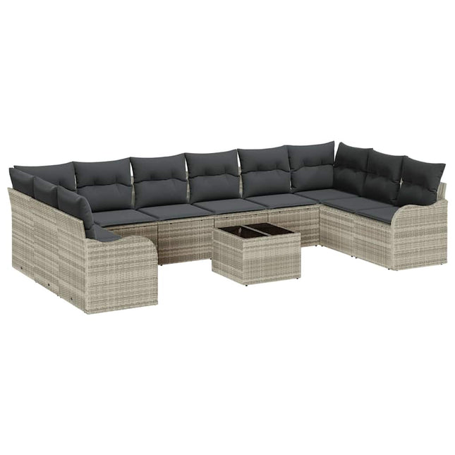 Havesofa Sæt Lysegrå 55 x 55 x 37 cm polyrattan