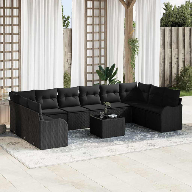 Havesofa Sæt Sort 55 x 55 x 37 cm polyrattan