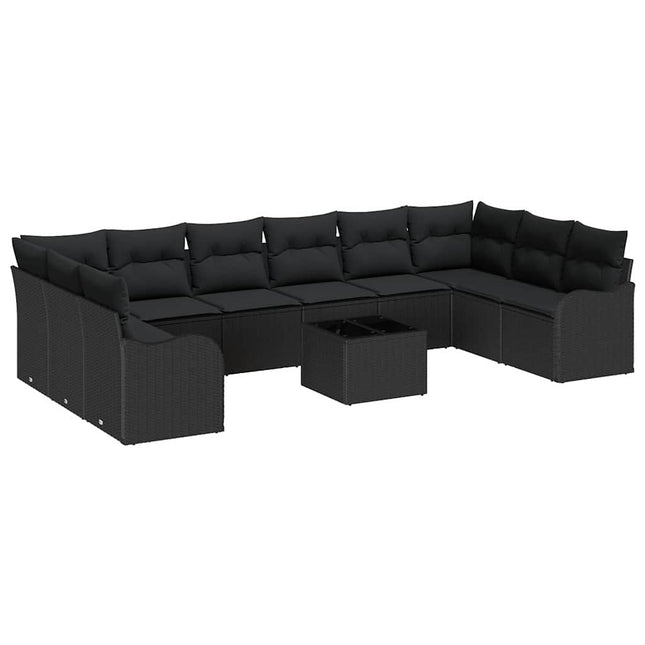 Havesofa Sæt Sort 55 x 55 x 37 cm polyrattan