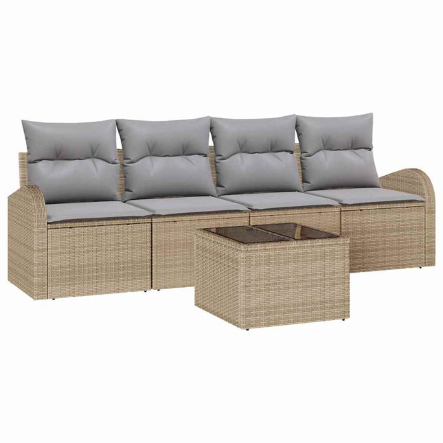 Havesofa Sæt Beige 55 x 55 x 37 cm polyrattan