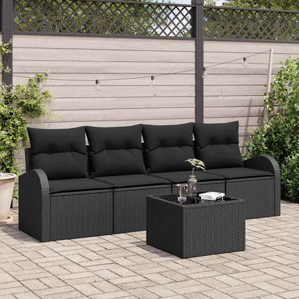 Havesofa Sæt Sort 55 x 55 x 37 cm polyrattan