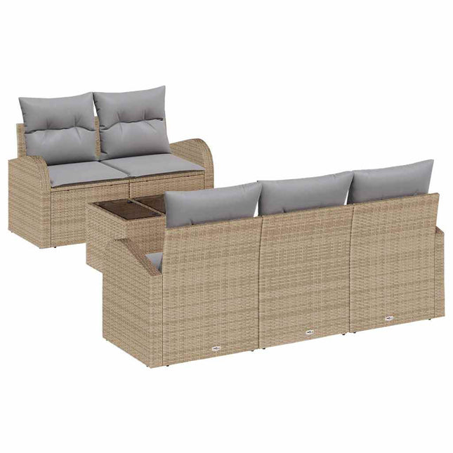 Havesofa Sæt Beige 55 x 55 x 37 cm polyrattan