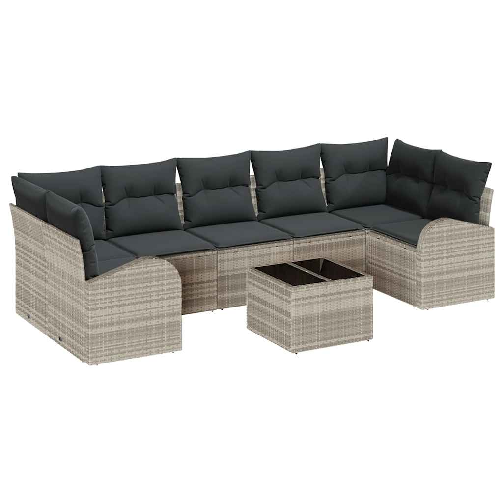 Havesofa Sæt Lysegrå 55 x 55 x 37 cm polyrattan