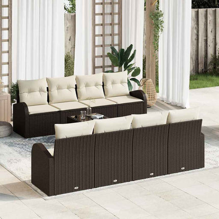 Havesofa Sæt 9 stk. Brun polyrattan