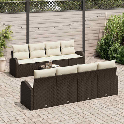 Havesofa Sæt 9 stk. Brun polyrattan