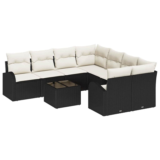 Havesofa Sæt Sort 55 x 55 x 37 cm polyrattan