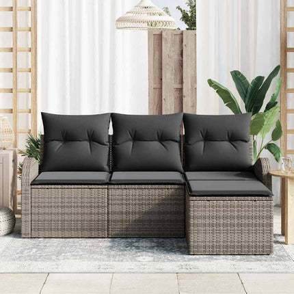 Havesofa Sæt Grå polyrattan