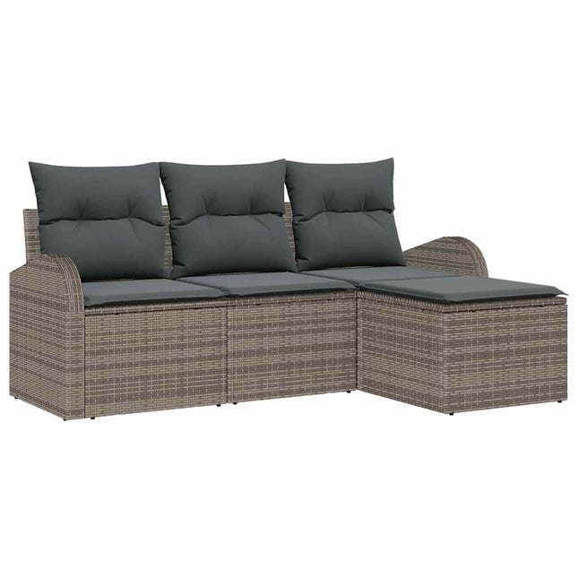 Havesofa Sæt Grå polyrattan