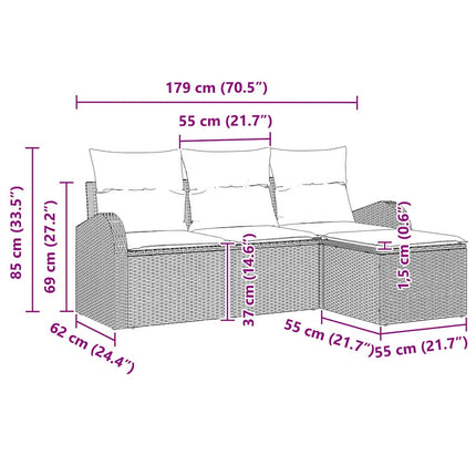 Havesofa Sæt Beige polyrattan