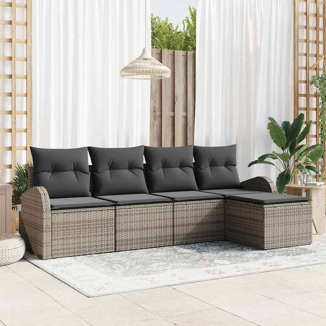 Havesofa Sæt Grå polyrattan