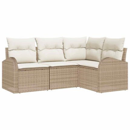 Havesofa Sæt 4 pcs Beige polyrattan