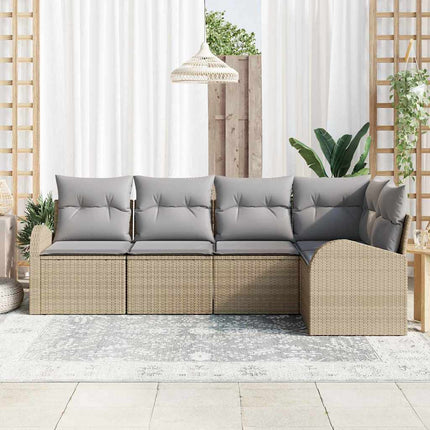 Sofa Sæt med pude 5 pcs Beige Polyester