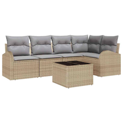 Sofa Sæt med pude 6 pcs Beige Polyester