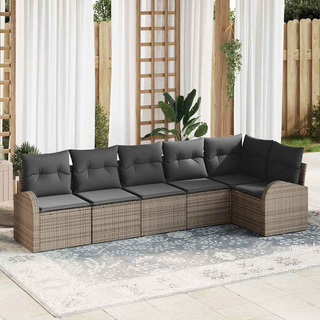 Havesofa Sæt Grå polyrattan