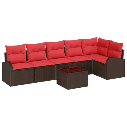 Havesofa Sæt 7 stk. Brun polyrattan