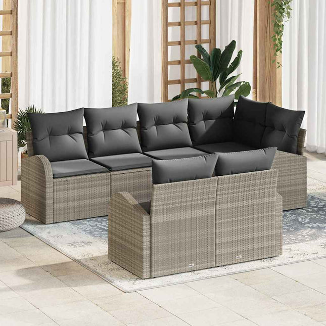 Havesofa Sæt Lysegrå polyrattan