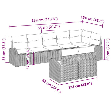 Havesofa Sæt Lysegrå 55 x 55 x 37 cm polyrattan